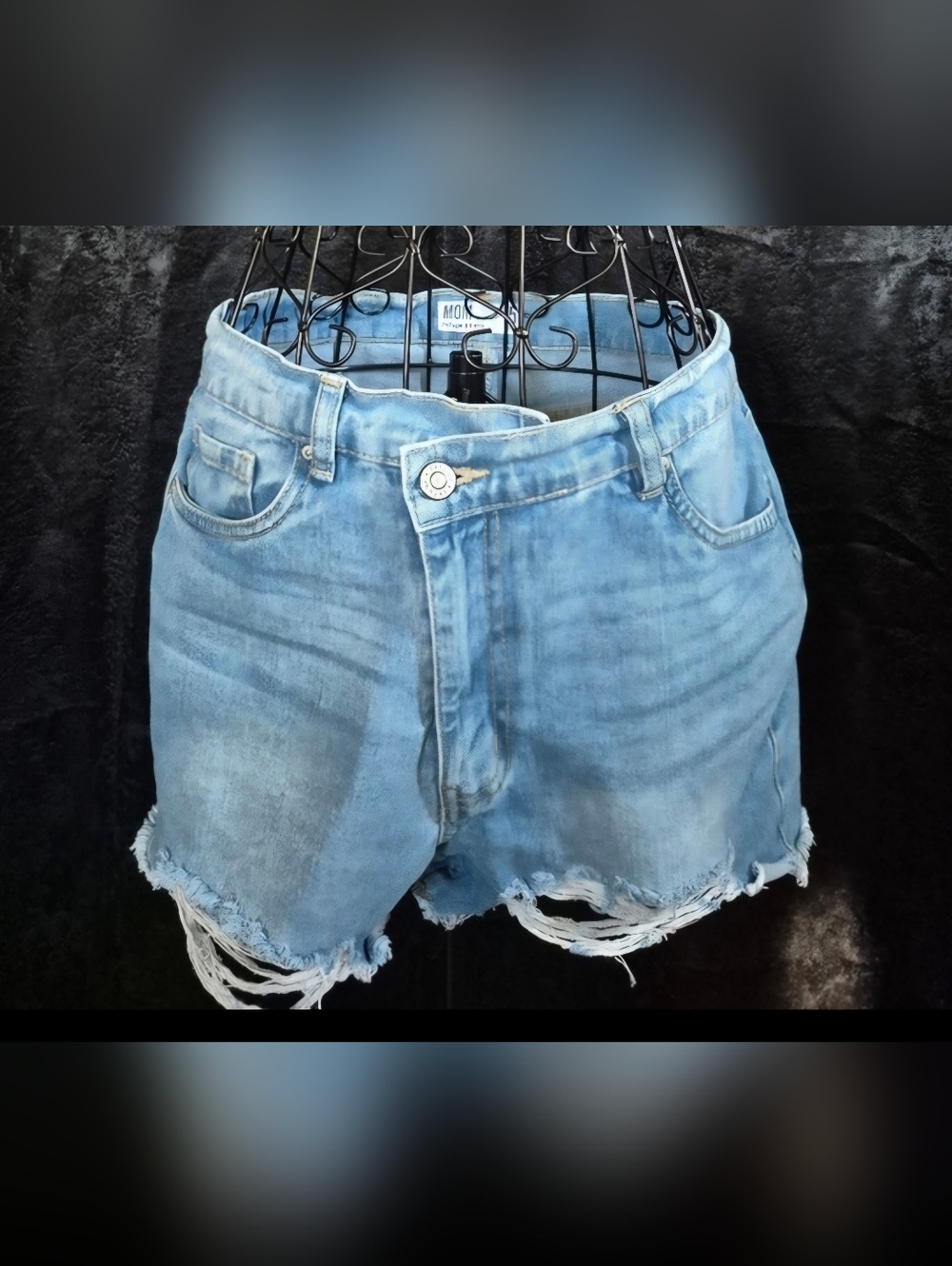 refuge MOM Light Blue Distressed Denim Jean Shorts